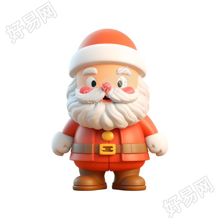 圣诞老人3D图标透明背景素材