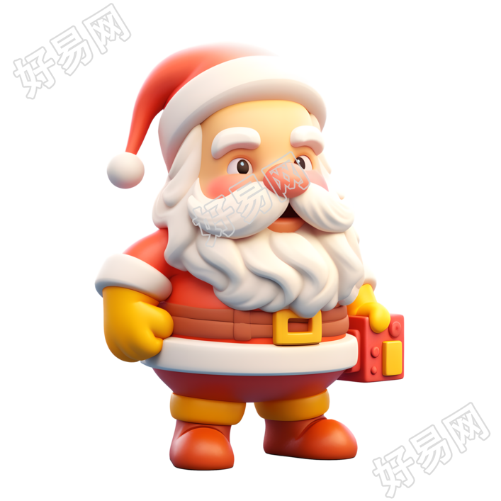 可爱圣诞老人3D图标素材