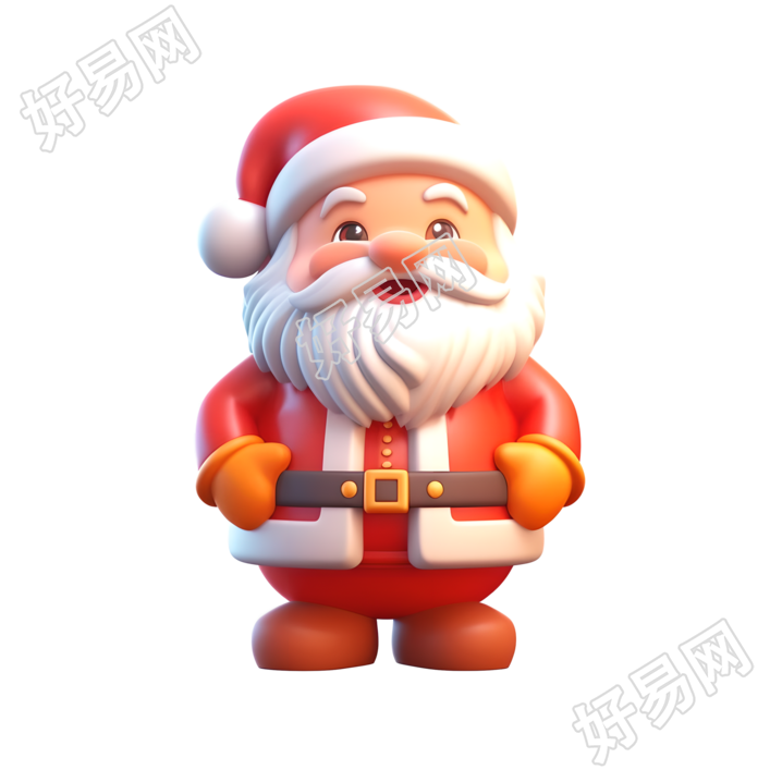 商业设计圣诞老人3D图标PNG元素