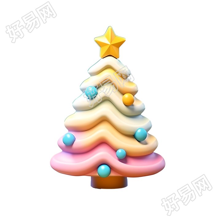 可爱圣诞松树PNG素材