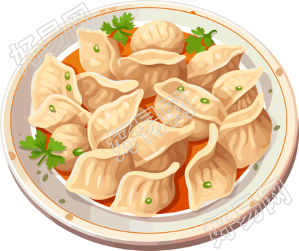 冬季美食饺子素材