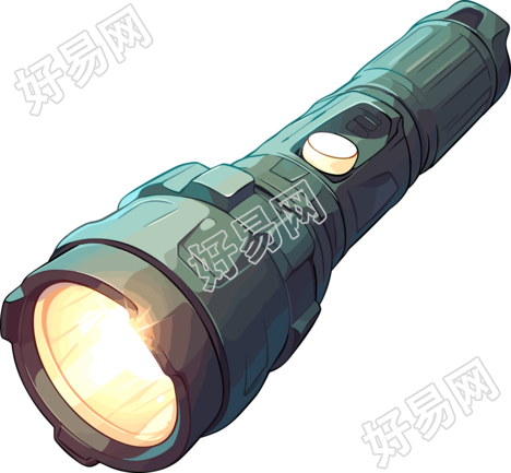 探险手电筒矢量插画