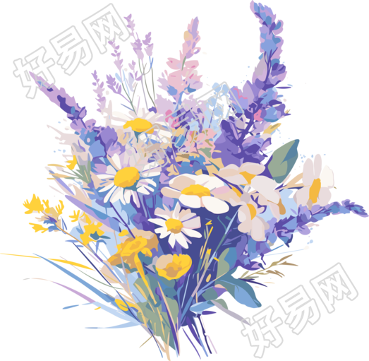 插花创意插画设计元素