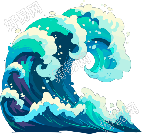 海浪矢量卡通元素