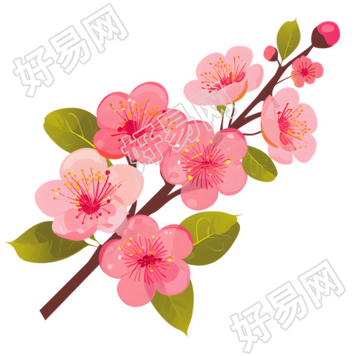 桃花唯美插图