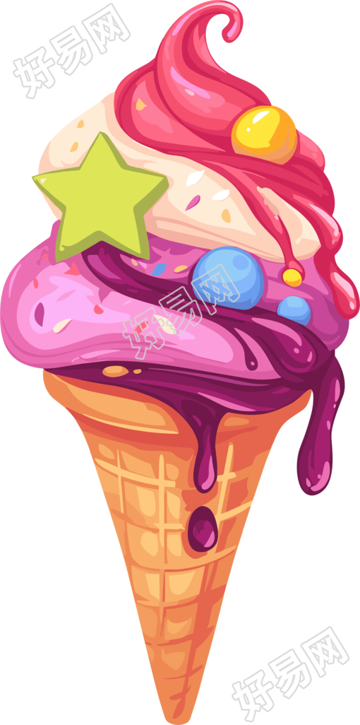 3D冰淇淋商用插画