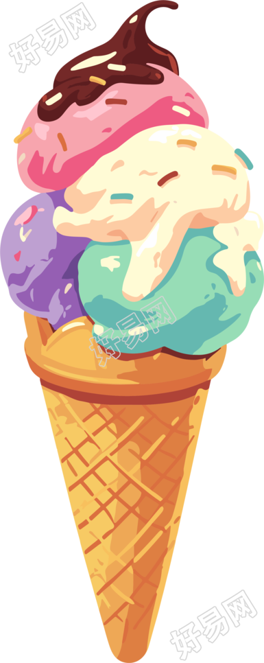 3D冰淇淋精美插图