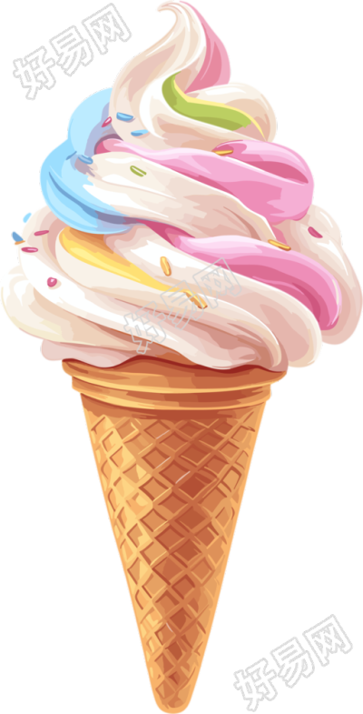 3D冰淇淋夏日美食素材