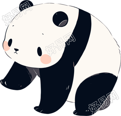 大熊猫简笔画素材