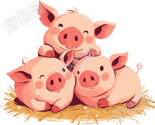 三只小猪插画素材