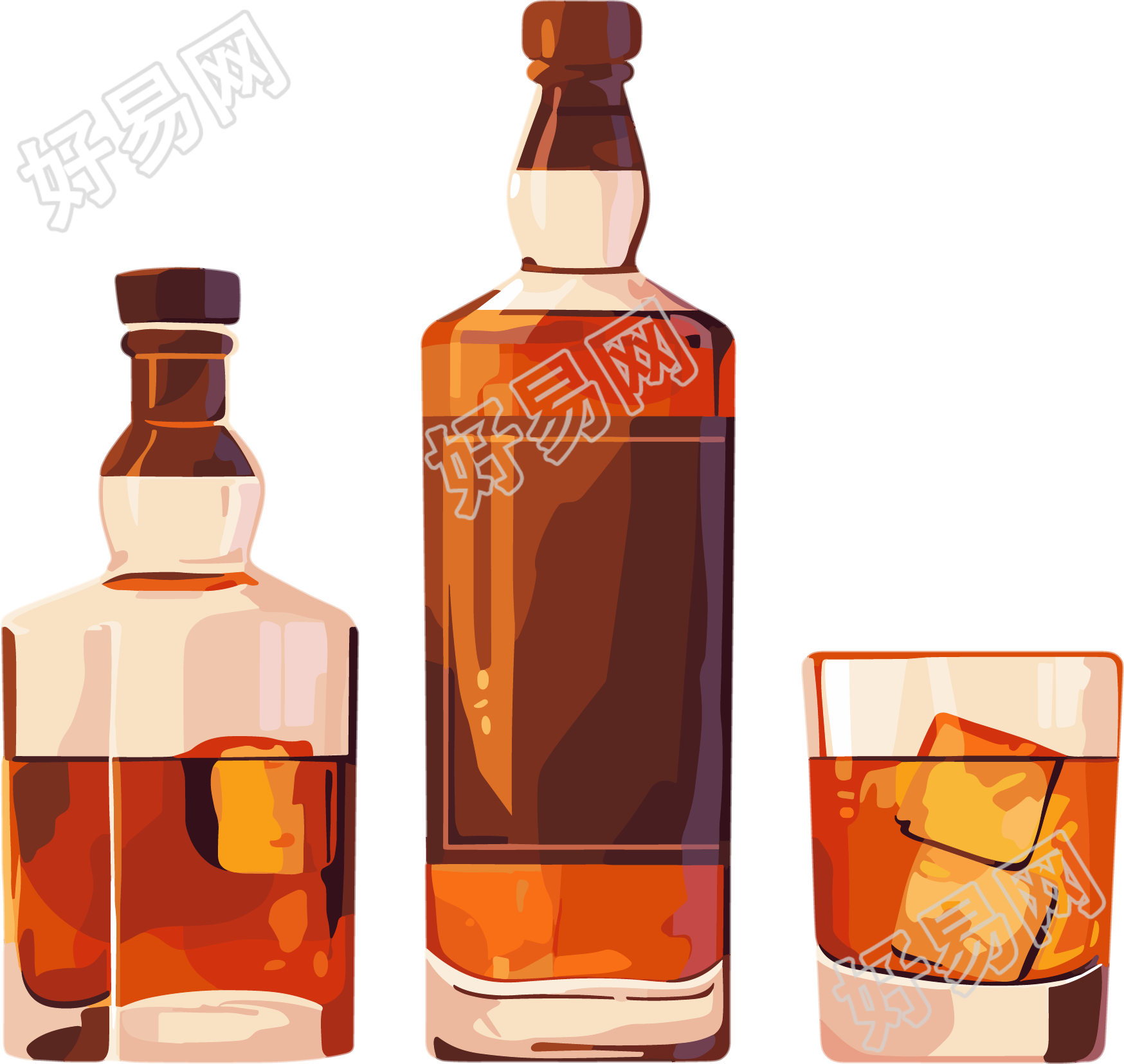 酒吧威士忌插画