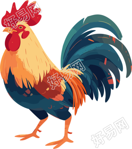 公鸡插画设计元素