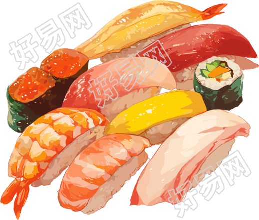 寿司插画设计元素
