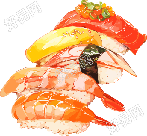 寿司美味矢量插画