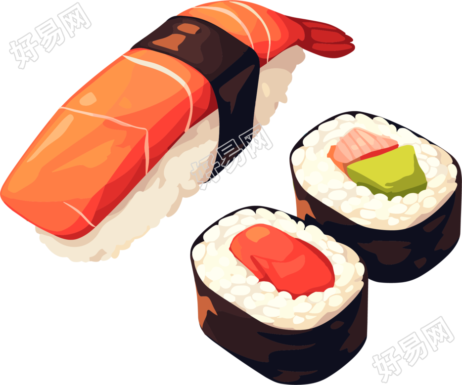 寿司美味创意插画