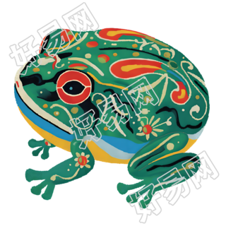 青蛙玩具复古插图