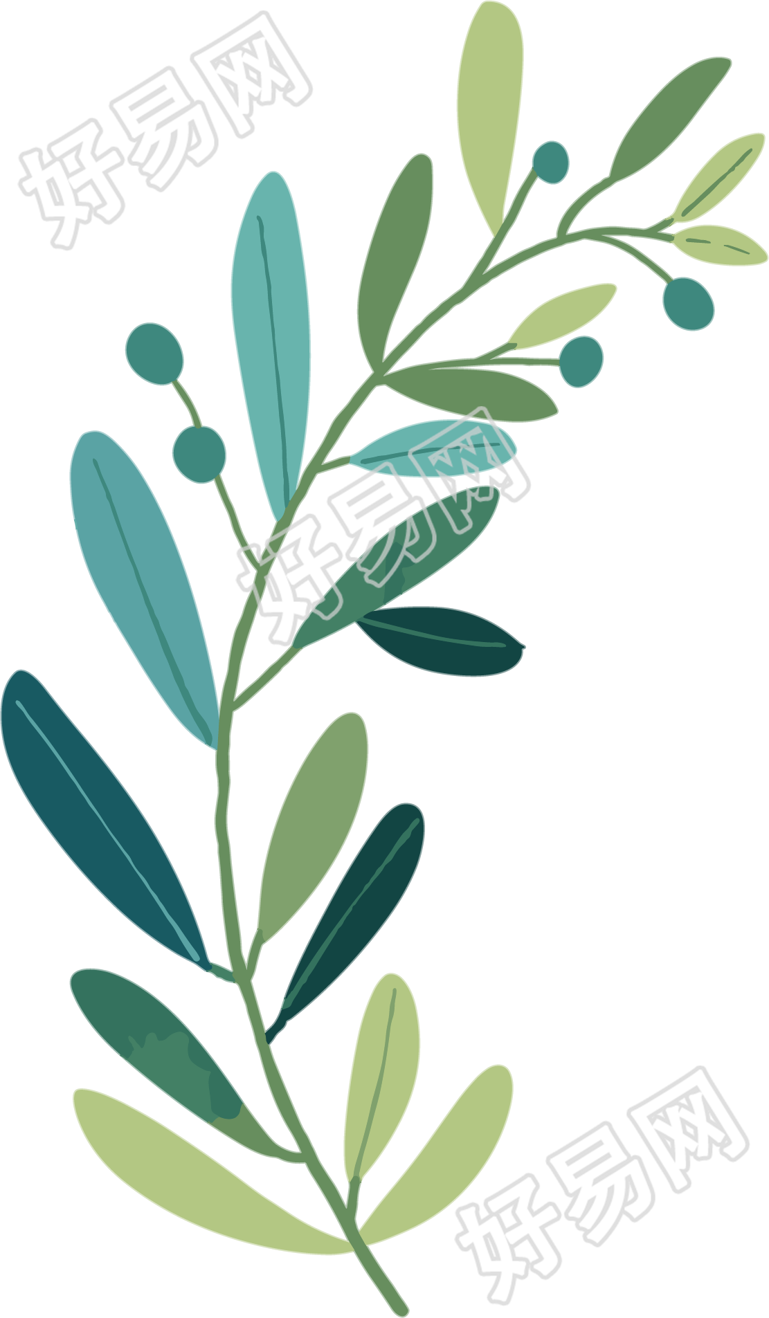 叶子卡通插图