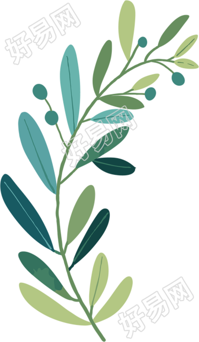 叶子卡通插图