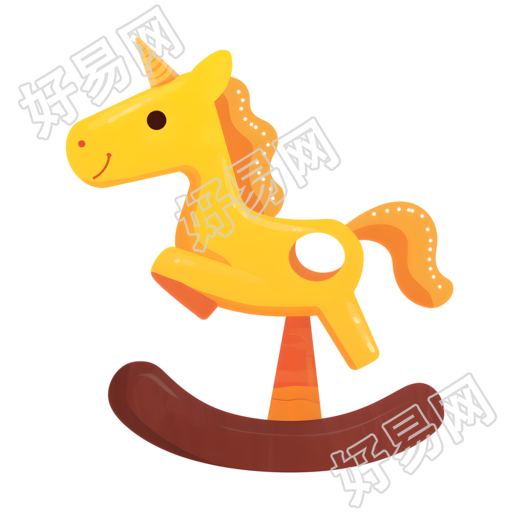 儿童玩具小木马插画