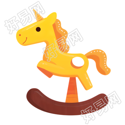 儿童玩具小木马插画