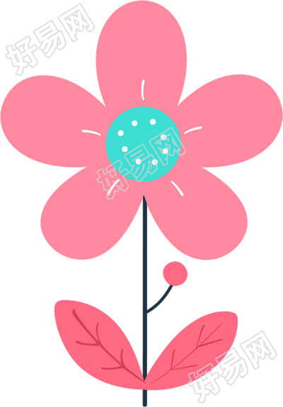 小花儿童节插画