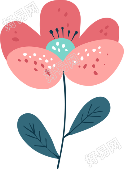 小花矢量插图