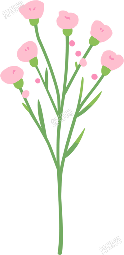 小花卡通插画素材