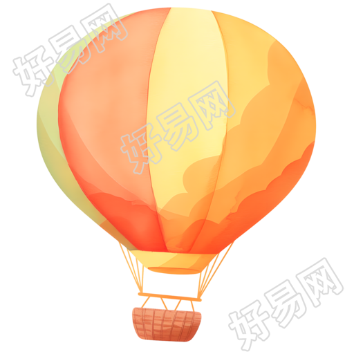 热气球可爱水彩风素材