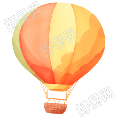 热气球可爱水彩风素材