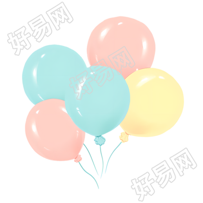 彩色气球可爱风格素材