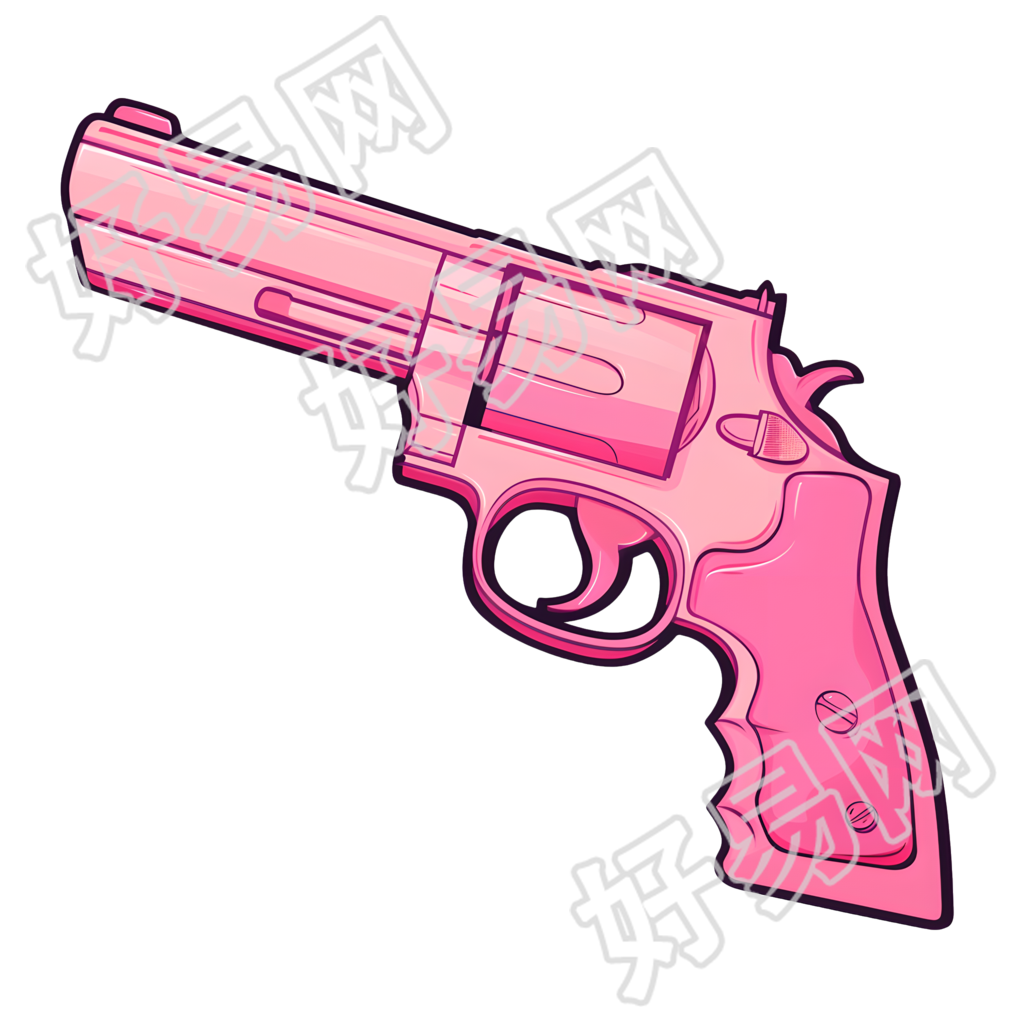 粉色手枪甜酷元素