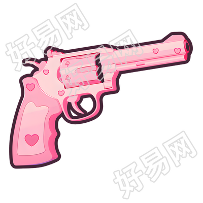 甜酷元素手枪玩具插画