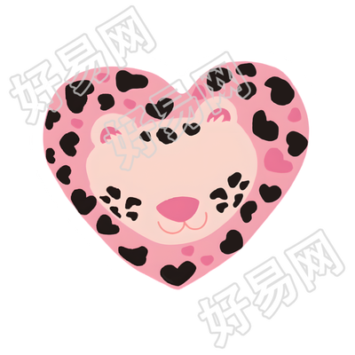 甜酷元素豹纹爱心插图