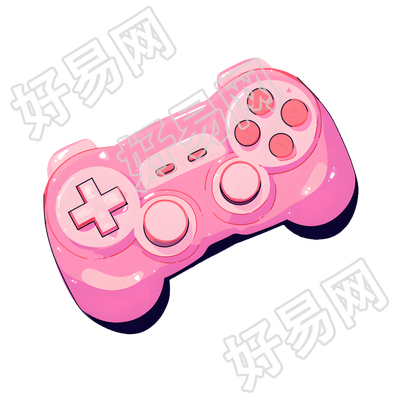 甜酷粉色游戏手柄元素