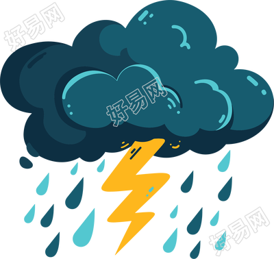 暴雨天气标志创意插图