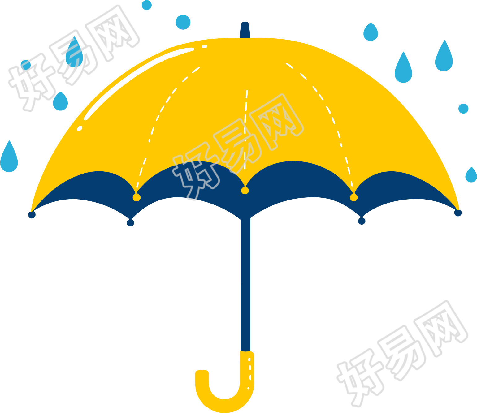 暴雨天气雨伞插图