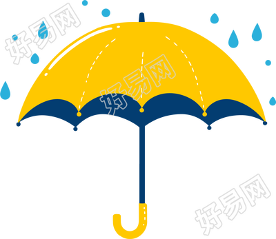 暴雨天气雨伞插图