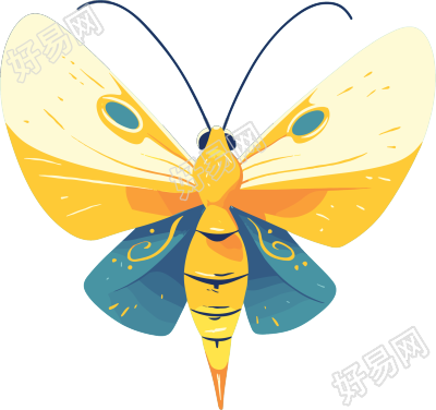 蝴蝶昆虫插画设计元素