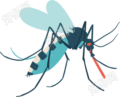 昆虫蚊子平面插画素材