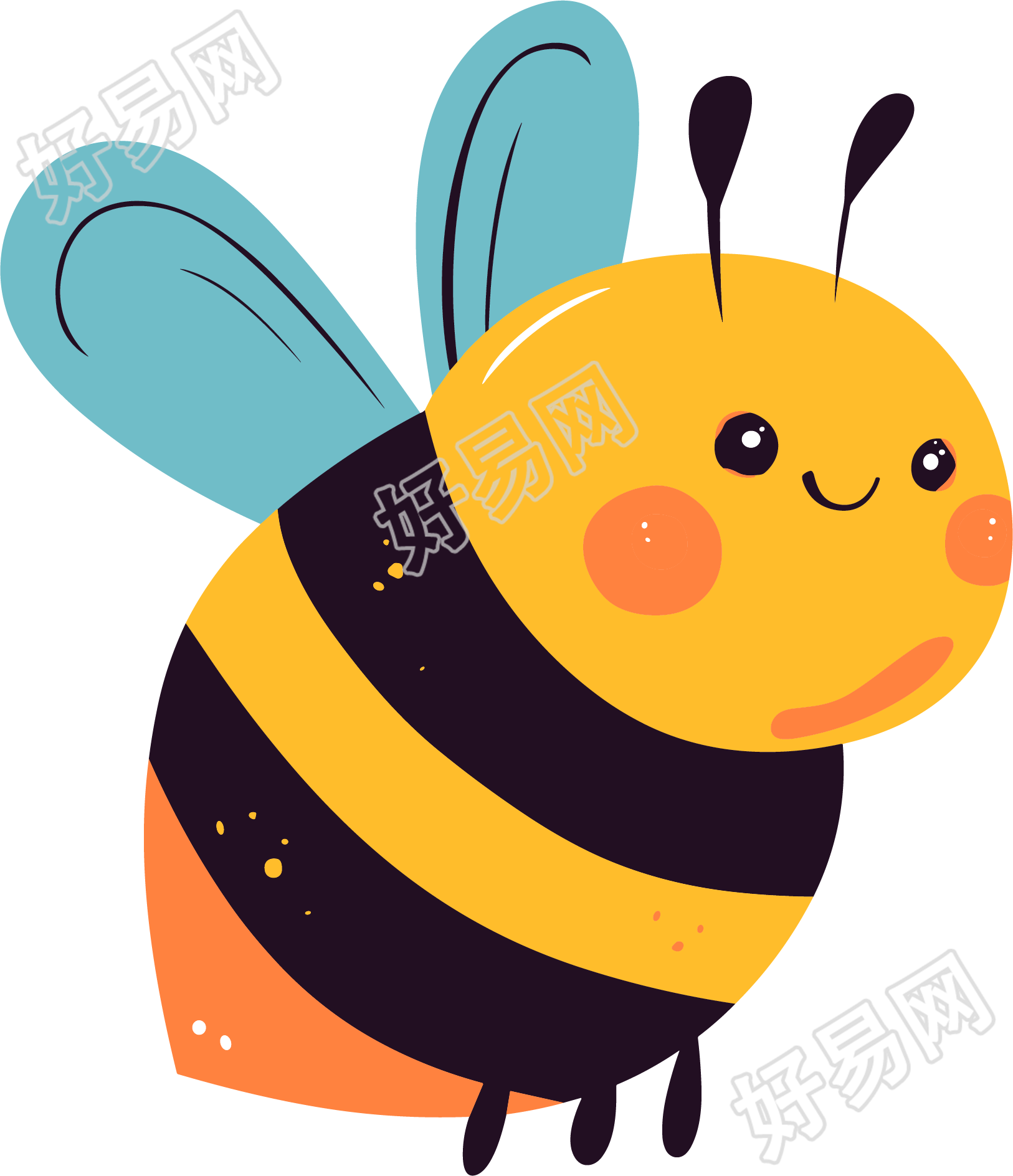 昆虫蜜蜂卡通插画