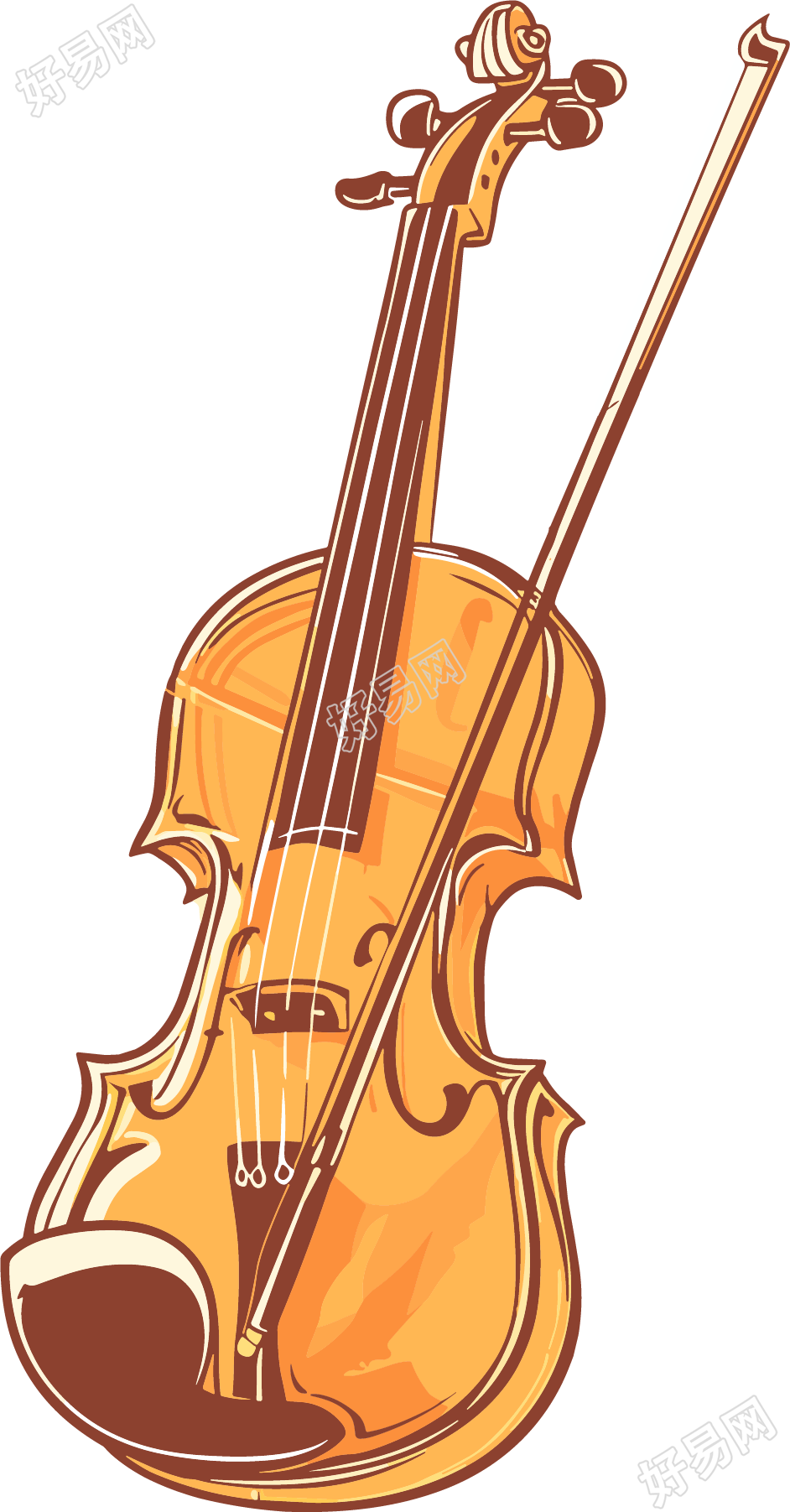 小提琴插画素材