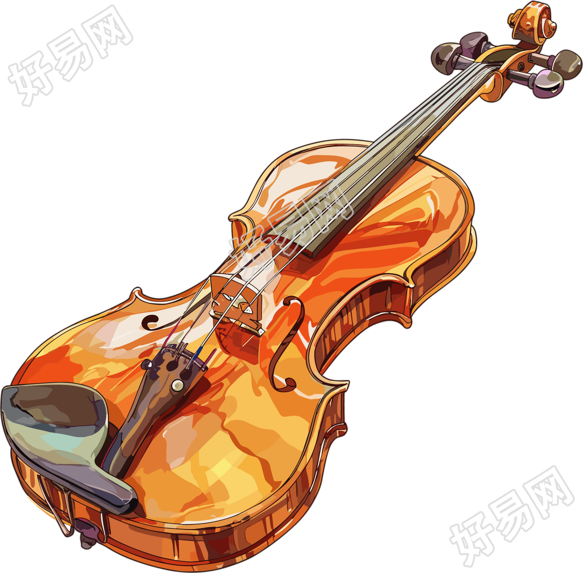 小提琴透明背景插图