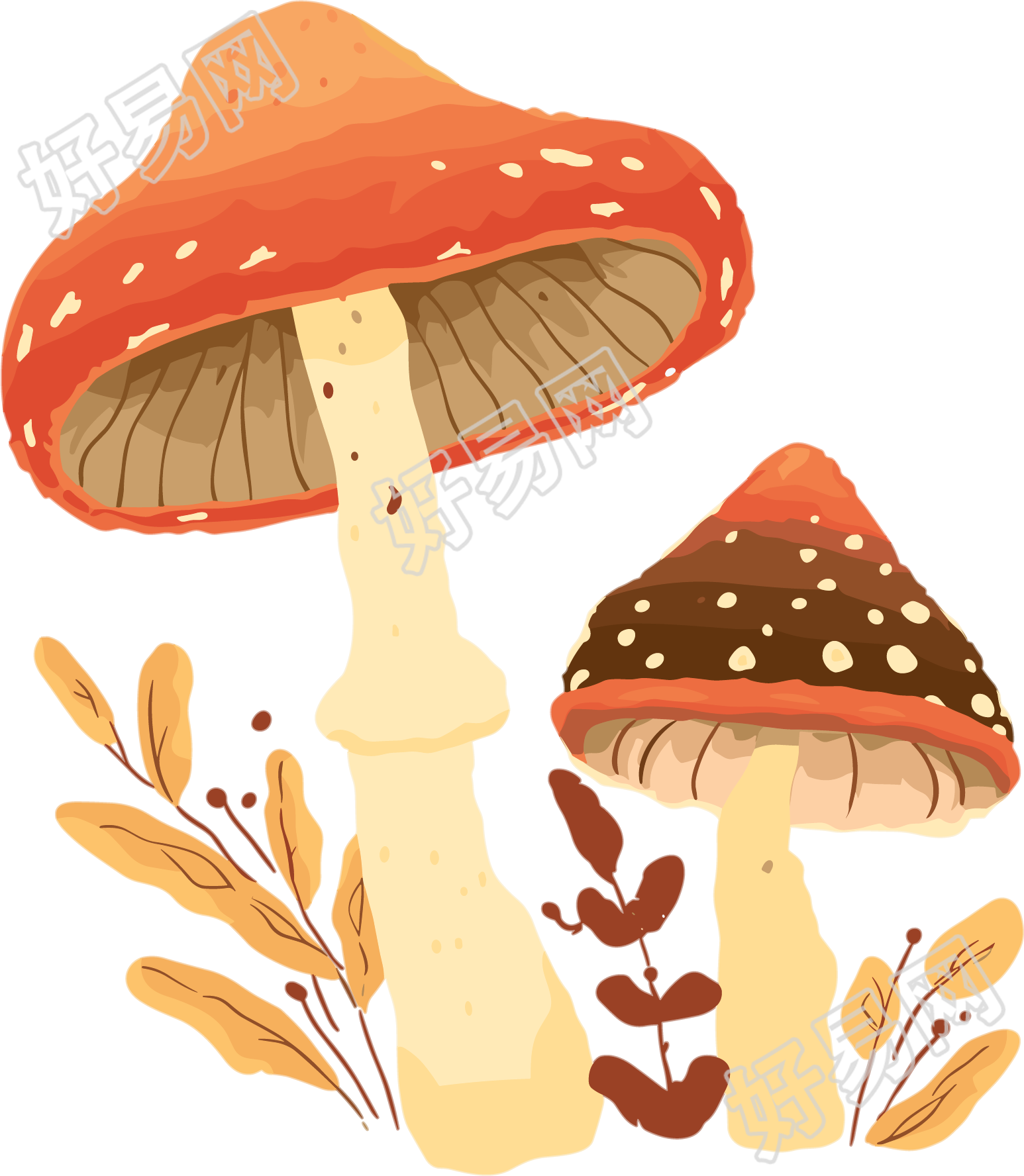 蘑菇矢量插图