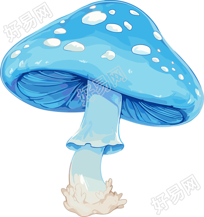 蘑菇蓝色插画