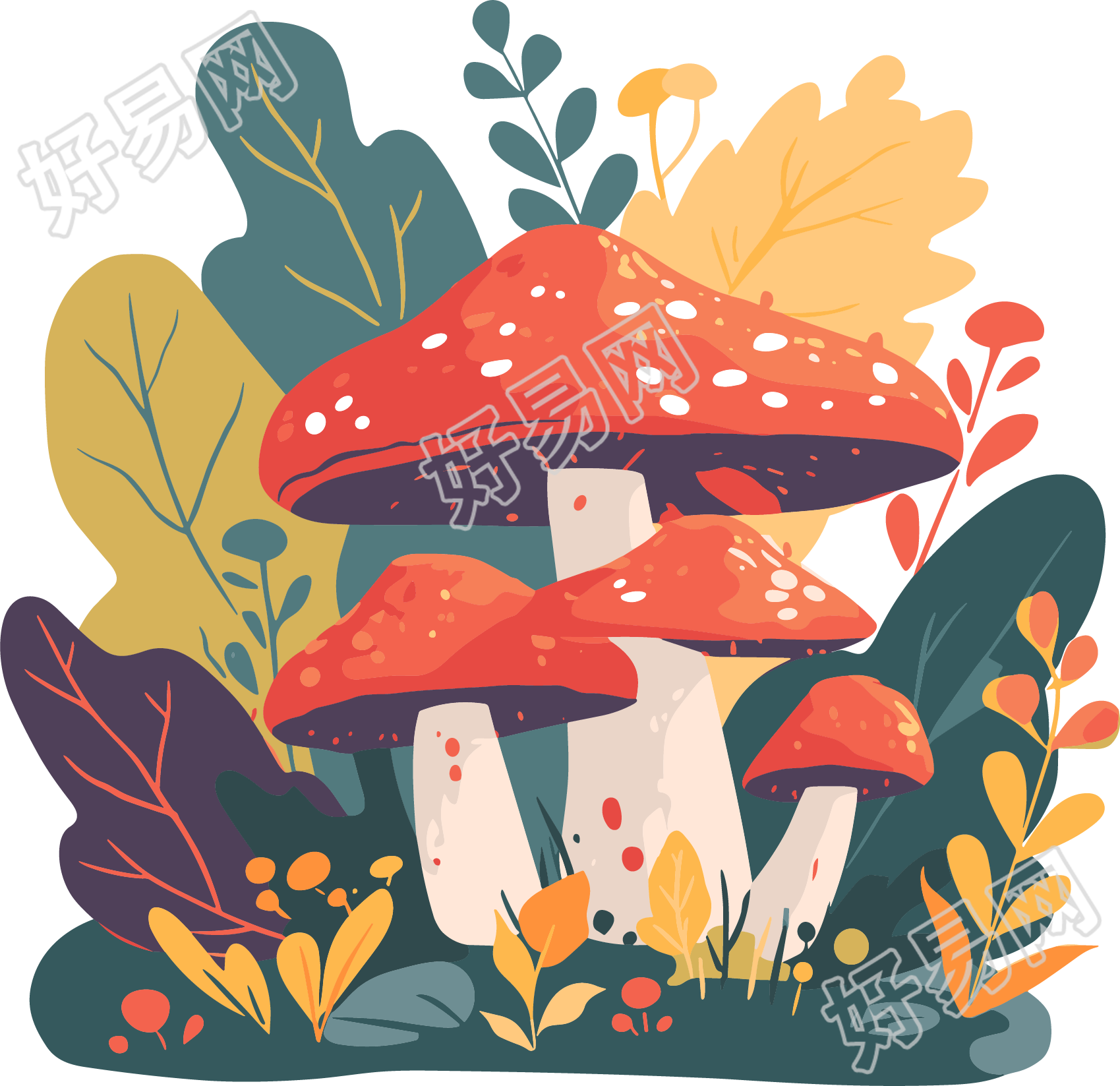 蘑菇创意插图
