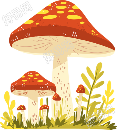 蘑菇小草素材