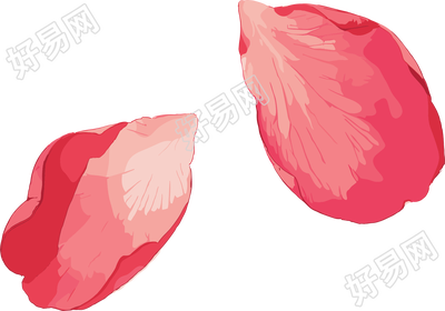 花瓣贴纸水彩素材