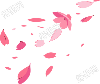 花瓣贴纸矢量插画