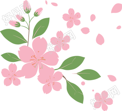 花瓣贴纸卡通插画