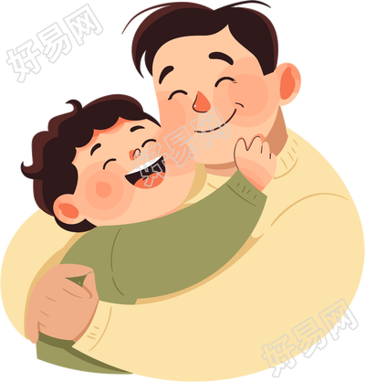 父子透明背景插图